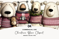 Christmas Bear Clipart Sublimation Product Image 1