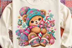 Christmas Bear Clipart , Whimsical Holiday Sublimation Product Image 1