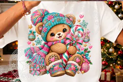Christmas Bear Clipart , Whimsical Holiday Sublimation Product Image 3