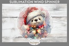 Christmas Bear Entangled in Lights Wind Spinner Sublimation Product Image 1
