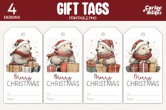 christmas bear gift tags