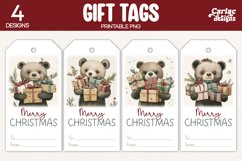 christmas bear gift tags