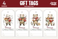 christmas bear gift tags