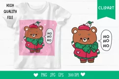 Christmas bear clipart kawaii animals xmas png cartoon Product Image 1