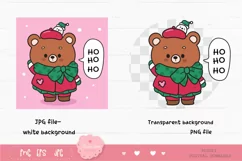 Christmas bear clipart kawaii animals xmas png cartoon Product Image 2