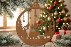 Christmas Bear Mountain SVG, Holiday Laser Cut Design File Product Image 2