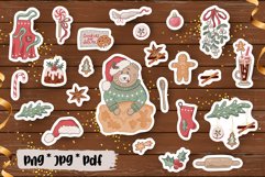 Christmas stickers - Bear and christmas baking - 24 designs Product Image 1