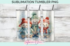 Christmas Bears Sublimation Tumbler PNG Product Image 1