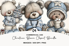 Christmas Bears Clipart Sublimation Product Image 1