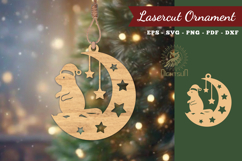 Christmas Beaver In Moon Lasercut Ornament SVG Product Image 1