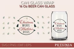 CHRISTMAS CAN GLASS SVG CUT FILE BEING USED AS A CHRISTMAS BEER GLASS PRINT