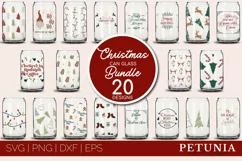 CHRISTMAS CAN GLASS SVG CUT FILE BEING USED AS A CHRISTMAS BEER GLASS PRINT