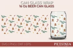 CHRISTMAS CAN GLASS SVG CUT FILE BEING USED AS A CHRISTMAS BEER GLASS PRINT
