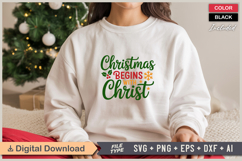 Christmas Begins With Christ SVG | Christmas SVG | Holiday Product Image 1