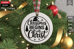Christmas Begins With Christ SVG | Christmas Round Sign SVG Product Image 3