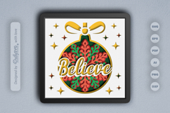 Christmas Believe Snowflake Bauble Mandala Layered Papercut Product Image 2