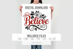 Believe Christmas SVG | believe svg | santa hat svg cut file Product Image 3