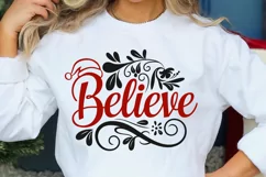 Believe Christmas SVG | believe svg | santa hat svg cut file Product Image 5