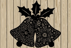 Christmas bells mandala stencil silhouette SVG Product Image 1
