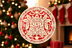 Christmas Bell Ornament Laser Cut SVG Product Image 2