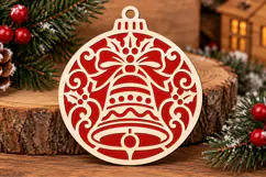 Christmas Bell Ornament Laser Cut SVG Product Image 2