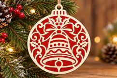 Christmas Bell Ornament Laser Cut SVG Product Image 3