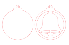 Christmas Bell Ornament Laser Cut SVG, Round Wooden Holiday Product Image 2