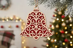 Christmas Bell Ornament SVG, Laser Cutting Files Product Image 2