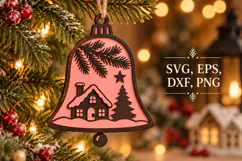 Christmas Bell Village SVG Laser Cut Product Image 2