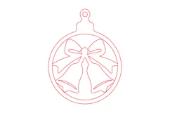 Christmas Bell Wooden Ornament Laser Cut Product Image 2