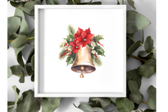 Christmas Bells Clipart Bundle with Holly and Ribbons Product Image 6
