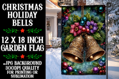 Christmas Garden Flag, Christmas Bells Garden Flag, d3 Product Image 1