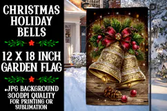 Christmas Garden Flag, Christmas Bells Garden Flag, d6 Product Image 1