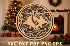 Christmas Bells Ornament Laser Cut SVG Product Image 1