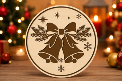 Christmas Bells Round Sign SVG Product Image 1
