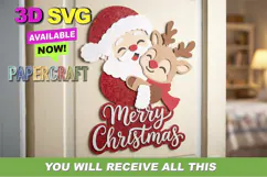 Adorable Christmas Best Friends 3D SVG Product Image 1
