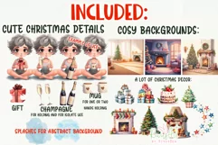 Christmas Couple in Pajamas, Christmas family scene creator Product Image 8