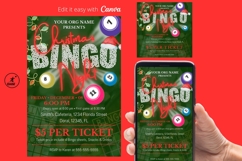 Christmas Bingo Template flyer, Christmas Canva template Product Image 1