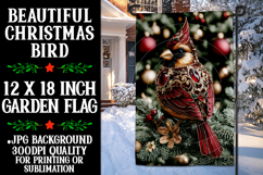 Christmas Garden Flag, Christmas Bird Garden Flag, d1 Product Image 1