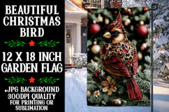 Christmas Garden Flag, Christmas Bird Garden Flag, d1 Product Image 1