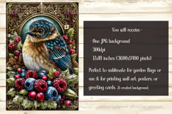 Christmas Garden Flag, Christmas Bird Garden Flag, d20 Product Image 2