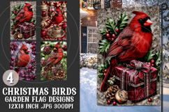 Christmas Garden Flag, Christmas Bird Garden Flags, s5 Product Image 1