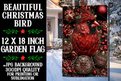 Christmas Garden Flag, Christmas Bird Garden Flag, d3 Product Image 1