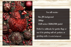 Christmas Garden Flag, Christmas Bird Garden Flag, d3 Product Image 2