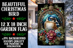 Christmas Garden Flag, Christmas Bird Garden Flag, d34 Product Image 1