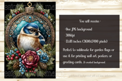 Christmas Garden Flag, Christmas Bird Garden Flag, d34 Product Image 2