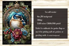 Christmas Garden Flag, Christmas Bird Garden Flag, d34 Product Image 2