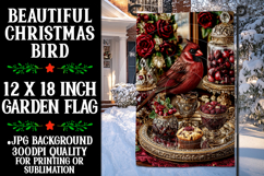 Christmas Garden Flag, Christmas Bird Garden Flag, d4 Product Image 1