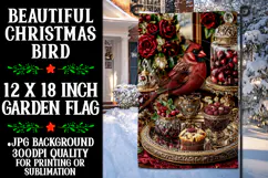 Christmas Garden Flag, Christmas Bird Garden Flag, d4 Product Image 1