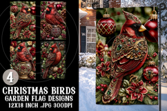 Christmas Garden Flag, Christmas Bird Garden Flags, s1 Product Image 1